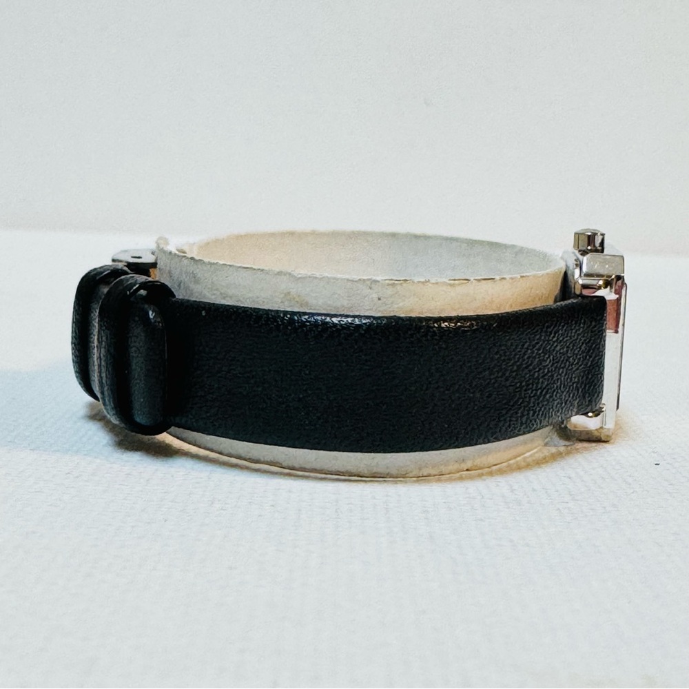 Skagen Tiny Face Women's Square Tank Watch Silver Leather Crystals 466SSLBCR - Picture 7 of 13